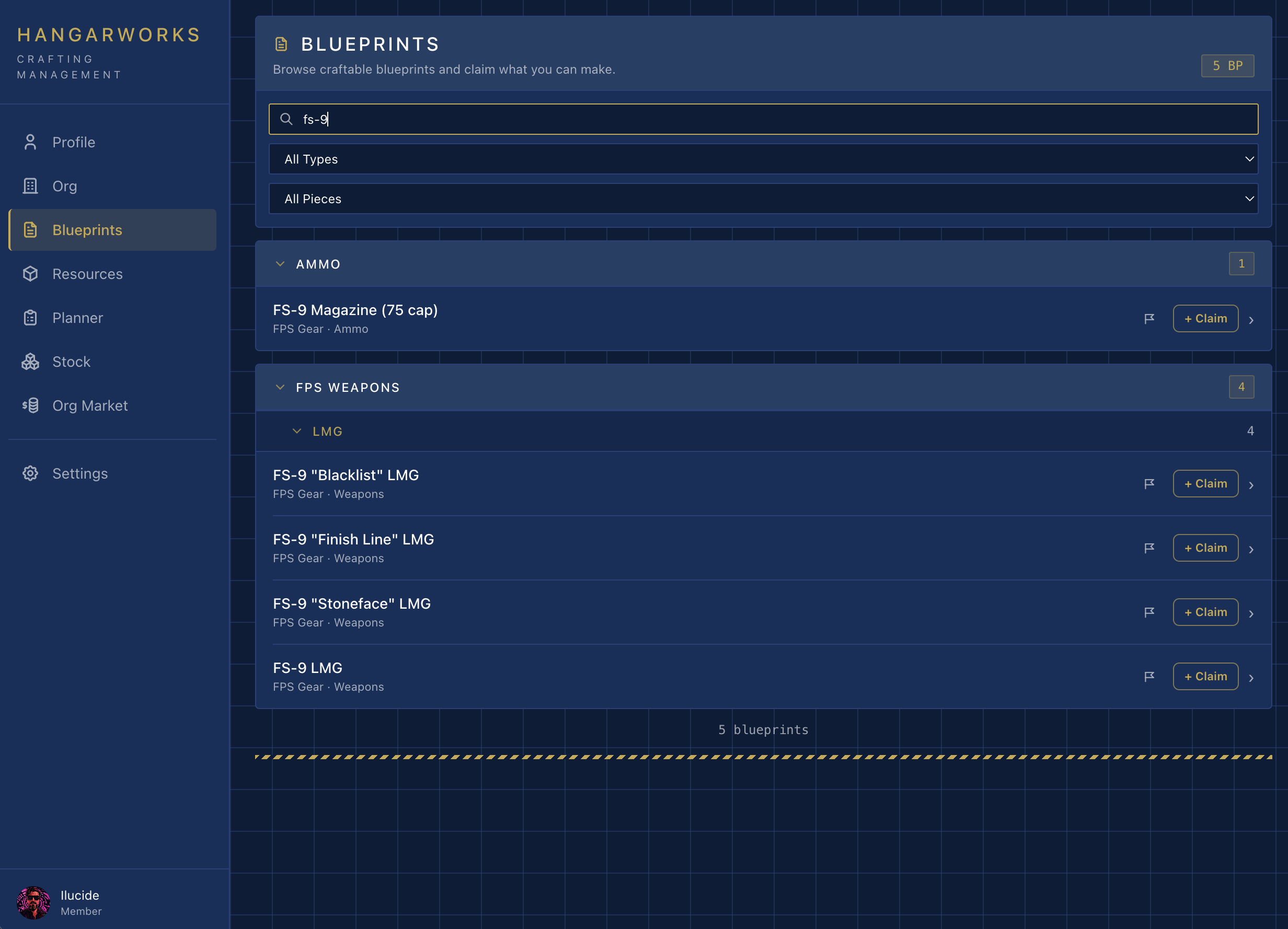 Blueprint catalog